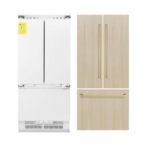 imageAutograph Edition 36 in 3Door Panel Ready French Door Refrigerator wIce and Water Dispenser and Polished Gold Handle