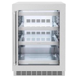 imageZ Line Kitchen and Bath ZLINE 24 in Touchstone 151 Can Beverage Fridge With Satin Stainless Steel Glass Door RBSOSN24