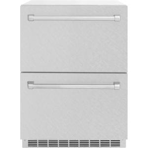 imageZ Line Kitchen and Bath ZLINE 24 in Touchstone 168 Can OutdoorRated Dual Refrigerator Drawer with Satin Stainless Steel Doors RDSOSN24