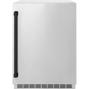 imageZLINE Autograph Edition 24 in Touchstone 151 Can Beverage Fridge With Solid Stainless Steel Door And Matte Black Handle RBSOZST24MB