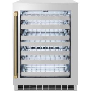 imageZLINE Autograph Edition 24 in Touchstone Dual Zone 44 Bottle Wine Cooler with Stainless Steel Glass Door and Champagne Bronze Helix Handle RWDOZS24KCB