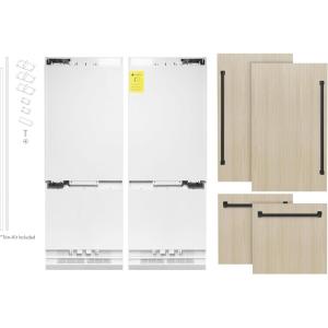 imageZLINE RBIVZ60MB ZLINE Autograph Edition 60 Inches 322 Cubic Feet Panel Ready French Door BuiltIn Bottom Freezer Refrigerator with Water DispensersIce Makers with Matte Black Accents