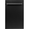 image:imageZLINE 18 in Compact Top Control Dishwasher in Black Matte 120Volt with Stainless Steel Tub and Traditional Style Handle