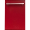 image:imageZLINE 18 in Top Control Dishwasher in Red Gloss with Stainless Steel Tub and Modern Style Handle