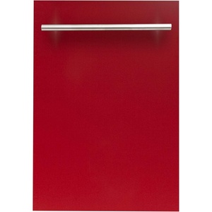 image:imageZLINE 18 in Top Control Dishwasher in Red Gloss with Stainless Steel Tub and Modern Style Handle