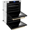 image:imageZLINE 30 Autograph Edition Double Wall Oven with Self Clean and True Convection in Fingerprint Resistant Stainless Steel and Champagne Bronze AWDSZ30CB