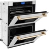 image:imageZLINE 30 Autograph Edition Double Wall Oven with Self Clean and True Convection in Stainless Steel and Gold AWDZ30G