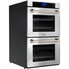 image:imageZLINE 30 Autograph Edition Double Wall Oven with Self Clean and True Convection in Stainless Steel and Gold AWDZ30G
