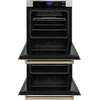 image:imageZLINE 30 Autograph Edition Double Wall Oven with Self Clean and True Convection in Stainless Steel and Gold AWDZ30G