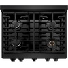 image:imageZLINE 30 in 42 cu ft Paramount Dual Fuel Range with 4 Burner Gas Cooktop and Electric Convection Oven in Black Stainless Steel SDRB30