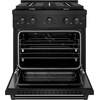 image:imageZLINE 30 in 42 cu ft Paramount Dual Fuel Range with 4 Burner Gas Cooktop and Electric Convection Oven in Black Stainless Steel SDRB30