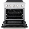 image:imageZLINE 30 in 42 cu ft Paramount Induction Range with 4 Element Cooktop and Electric Convection Oven in Stainless Steel with Black Matte Door SINRBLM30