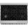 image:imageZLINE 36 in 46 cu ft Legacy Dual Fuel Range with Gas Cooktop and Electric Convection Oven in Satin Stainless Steel with 6 Brass Burners and Griddle RASSNBRGR36