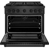 image:imageZLINE 36 in 52 cu ft Paramount Dual Fuel Range with 6 Burner Gas Cooktop and Electric Convection Oven in Black Satin Stainless Steel SDRBS36