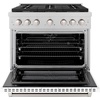 image:imageZLINE 36 in 52 cu ft Paramount Dual Fuel Range with 6 Burner Gas Cooktop and Electric Convection Oven in Satin Stainless Steel with White Matte Door SDRSWM36