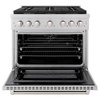 image:imageZLINE 36 in 52 cu ft Paramount Dual Fuel Range with 6 Burner Gas Cooktop and Electric Convection Oven in Stainless Steel SDR36