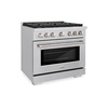 image:imageZLINE 36 in 52 cu ft Paramount Dual Fuel Range with 6 Burner Gas Cooktop and Electric Convection Oven in Stainless Steel SDR36