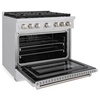 image:imageZLINE 36 in 52 cu ft Paramount Dual Fuel Range with 6 Burner Gas Cooktop and Electric Convection Oven in Stainless Steel SDR36