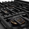 image:imageZLINE 36 in 52 cu ft Paramount Dual Fuel Range with Gas Cooktop and Electric Convection Oven in Black Stainless Steel with 6 Brass Burners SDRBBR36
