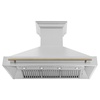 image:imageZLINE 48 Autograph Edition Stainless Steel Range Hood with Stainless Steel Shell and Champagne Bronze Handle