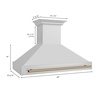 image:imageZLINE 48 Autograph Edition Stainless Steel Range Hood with Stainless Steel Shell and Champagne Bronze Handle