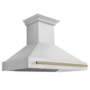 image:imageZLINE 48 Autograph Edition Stainless Steel Range Hood with Stainless Steel Shell and Champagne Bronze Handle