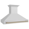 image:imageZLINE 48 Autograph Edition Stainless Steel Range Hood with Stainless Steel Shell and Champagne Bronze Handle