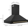 image:imageZLINE 48 Black Stainless Steel Range Hood with Champagne Bronze Handle BS655Z48CB