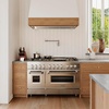 image:imageZLINE 48 in 60 cu ft Legacy Dual Fuel Range with Gas Cooktop and 2 Electric Ovens in Stainless Steel with 6 Brass Burners RABR48