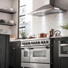 image:imageZLINE 48 in 60 cu ft Legacy Dual Fuel Range with Gas Cooktop and 2 Electric Ovens in Stainless Steel with 6 Brass Burners RABR48