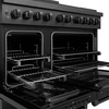 image:imageZLINE 48 in 67 cu ft Paramount Double Oven Dual Fuel Range with 8 Burner Gas Cooktop in Black Stainless Steel SDRB48
