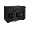 image:imageZLINE 48 in 67 cu ft Paramount Double Oven Dual Fuel Range with 8 Burner Gas Cooktop in Black Stainless Steel SDRB48