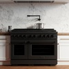 image:imageZLINE 48 in 67 cu ft Paramount Double Oven Dual Fuel Range with 8 Burner Gas Cooktop in Black Stainless Steel SDRB48