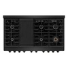 image:imageZLINE 48 in 67 cu ft Paramount Double Oven Dual Fuel Range with 8 Burner Gas Cooktop in Black Stainless Steel SDRB48