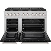 image:imageZLINE 48 in 67 cu ft Paramount Double Oven Dual Fuel Range with 8 Burner Gas Cooktop in Satin Stainless Steel with Black Matte Doors SDRSBLM48