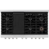 image:imageZLINE 48 in 67 cu ft Paramount Double Oven Dual Fuel Range with 8 Burner Gas Cooktop in Satin Stainless Steel with White Matte Doors SDRSWM48