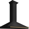 image:imageZLINE 48 in Autograph Edition Black Stainless Steel Wall Mount Range Hood With Champagne Bronze Handle BSKB4Z48CBBlack Stainless Steel