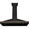 image:imageZLINE 48 in Autograph Edition Black Stainless Steel Wall Mount Range Hood With Champagne Bronze Handle BSKB4Z48CBBlack Stainless Steel
