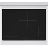 image:imageZLINE Autograph Edition 30 in 42 cu ft Paramount Induction Range with 4 Element Cooktop and Electric Convection Oven in Satin Stainless Steel with White Matte Door and Polished Gold Accents