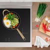 image:imageZLINE Autograph Edition 30 in 42 cu ft Paramount Induction Range with 4 Element Cooktop and Electric Convection Oven in Satin Stainless Steel with White Matte Door and Polished Gold Accents