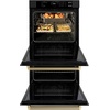 image:imageZLINE Autograph Edition 30 in Professional True Convection Double Wall Oven with Air Fry and Self Clean in Black Stainless Steel with Champagne Bronze Helix Handles WADBZ30KCB
