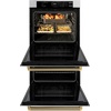 image:imageZLINE Autograph Edition 30 in Professional True Convection Double Wall Oven with Air Fry and Self Clean in Satin Stainless Steel with Polished Gold Helix Handles WADSZ30KG