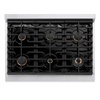 image:imageZLINE Autograph Edition 36 in 52 cu ft Paramount Gas Range with 6 Burner Cooktop and Convection Gas Oven in Stainless Steel with White Matte Door and Champagne Bronze Accents SGRZWM36CB