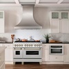 image:imageZLINE Autograph Edition 48 in 60 cu ft Legacy Dual Fuel Range with 7 Burner Gas Cooktop and 2 Electric Ovens in Satin Stainless Steel and Champagne Bronze Accents RASZSN48CB