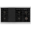 image:imageZLINE Autograph Edition 48 in 67 cu ft Paramount Double Oven Dual Fuel Range with 8 Burner Gas Cooktop in Satin Stainless Steel and Champagne Bronze Accents SDRSZ48CB