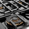 image:imageZLINE Autograph Edition 48 in 67 cu ft Paramount Double Oven Dual Fuel Range with 8 Burner Gas Cooktop in Stainless Steel and Polished Gold Accents SDRZ48G