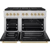 image:imageZLINE Autograph Edition 48 in 67 cu ft Paramount Double Oven Dual Fuel Range with 8 Burner Gas Cooktop in Stainless Steel with Black Matte Door and Champagne Bronze Accents SDRZBLM48CB