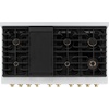 image:imageZLINE Autograph Edition 48 in 67 cu ft Paramount Double Oven Dual Fuel Range with 8 Burner Gas Cooktop in Stainless Steel with Black Matte Door and Champagne Bronze Accents SDRZBLM48CB