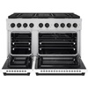image:imageZLINE Autograph Edition 48 in 67 cu ft Paramount Double Oven Dual Fuel Range with 8 Burner Gas Cooktop in Stainless Steel with White Matte Door and Matte Black Accents SDRZWM48MB