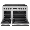 image:imageZLINE Autograph Edition 48 in 67 cu ft Paramount Double Oven Gas Range with 8 Burner Cooktop in Satin Stainless Steel with White Matte Doors and Matte Black Accents SGRSZWM48MB
